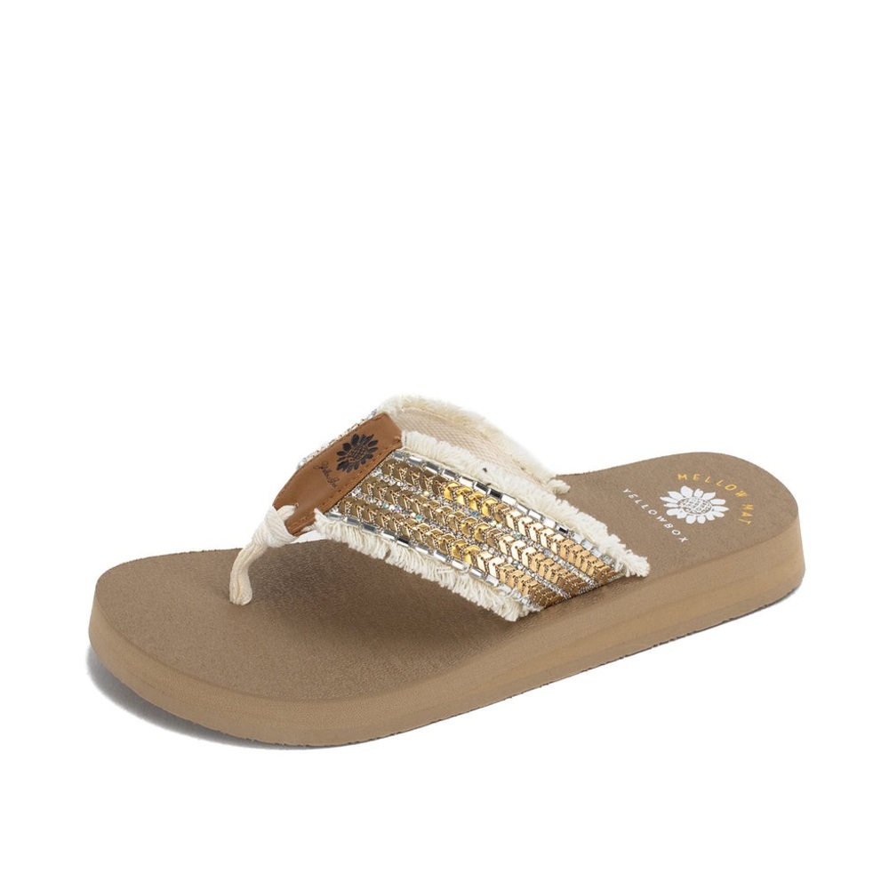 Yellow box Noreen Flip Flop color taupe medium width